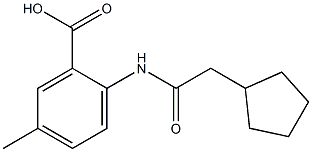 2-(2-cyclopentylacetamido)-5-methylbenzoic acid Struktur