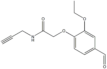 2-(2-ethoxy-4-formylphenoxy)-N-prop-2-ynylacetamide Struktur