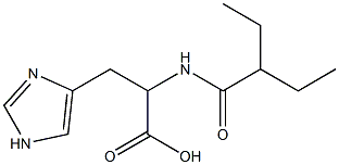 2-(2-ethylbutanamido)-3-(1H-imidazol-4-yl)propanoic acid Struktur