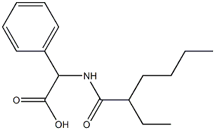 2-(2-ethylhexanamido)-2-phenylacetic acid Struktur