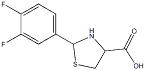 2-(3,4-difluorophenyl)-1,3-thiazolidine-4-carboxylic acid Struktur