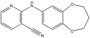 2-(3,4-dihydro-2H-1,5-benzodioxepin-7-ylamino)nicotinonitrile Struktur