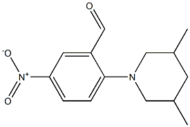 2-(3,5-dimethylpiperidin-1-yl)-5-nitrobenzaldehyde Struktur