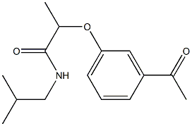 2-(3-acetylphenoxy)-N-(2-methylpropyl)propanamide Struktur