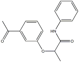 2-(3-acetylphenoxy)-N-phenylpropanamide Struktur