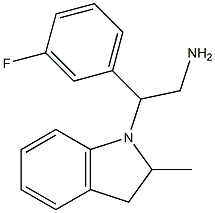 2-(3-fluorophenyl)-2-(2-methyl-2,3-dihydro-1H-indol-1-yl)ethan-1-amine Struktur