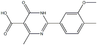 2-(3-methoxy-4-methylphenyl)-4-methyl-6-oxo-1,6-dihydropyrimidine-5-carboxylic acid Struktur