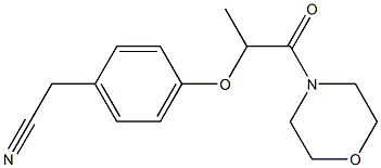 2-(4-{[1-(morpholin-4-yl)-1-oxopropan-2-yl]oxy}phenyl)acetonitrile Struktur