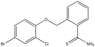 2-(4-bromo-2-chlorophenoxymethyl)benzene-1-carbothioamide Struktur