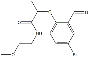 2-(4-bromo-2-formylphenoxy)-N-(2-methoxyethyl)propanamide Struktur