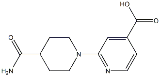 2-(4-carbamoylpiperidin-1-yl)pyridine-4-carboxylic acid Struktur