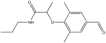 2-(4-formyl-2,6-dimethylphenoxy)-N-propylpropanamide Struktur