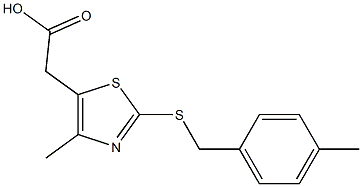 2-(4-methyl-2-{[(4-methylphenyl)methyl]sulfanyl}-1,3-thiazol-5-yl)acetic acid Struktur