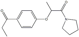 2-(4-propanoylphenoxy)-1-(pyrrolidin-1-yl)propan-1-one Struktur