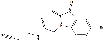 2-(5-bromo-2,3-dioxo-2,3-dihydro-1H-indol-1-yl)-N-(2-cyanoethyl)acetamide Struktur