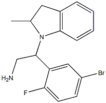 2-(5-bromo-2-fluorophenyl)-2-(2-methyl-2,3-dihydro-1H-indol-1-yl)ethan-1-amine Struktur