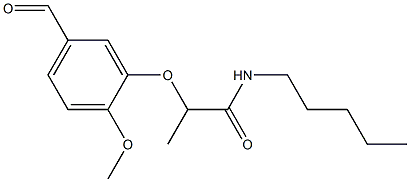 2-(5-formyl-2-methoxyphenoxy)-N-pentylpropanamide Struktur