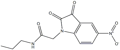 2-(5-nitro-2,3-dioxo-2,3-dihydro-1H-indol-1-yl)-N-propylacetamide Struktur