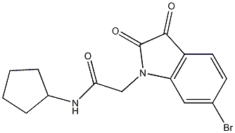 2-(6-bromo-2,3-dioxo-2,3-dihydro-1H-indol-1-yl)-N-cyclopentylacetamide Struktur