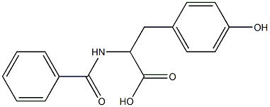 2-(benzoylamino)-3-(4-hydroxyphenyl)propanoic acid Struktur