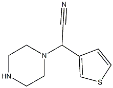 2-(piperazin-1-yl)-2-(thiophen-3-yl)acetonitrile Struktur