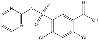 2,4-dichloro-5-(pyrimidin-2-ylsulfamoyl)benzoic acid Struktur