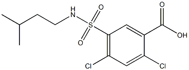 2,4-dichloro-5-[(3-methylbutyl)sulfamoyl]benzoic acid Struktur