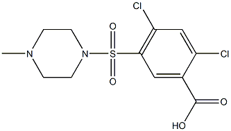 2,4-dichloro-5-[(4-methylpiperazine-1-)sulfonyl]benzoic acid Struktur