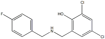 2,4-dichloro-6-({[(4-fluorophenyl)methyl]amino}methyl)phenol Struktur