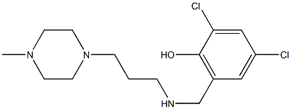 2,4-dichloro-6-({[3-(4-methylpiperazin-1-yl)propyl]amino}methyl)phenol Struktur