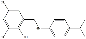 2,4-dichloro-6-({[4-(propan-2-yl)phenyl]amino}methyl)phenol Struktur