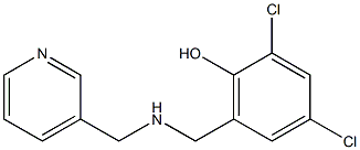 2,4-dichloro-6-{[(pyridin-3-ylmethyl)amino]methyl}phenol Struktur