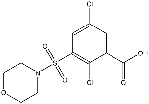 2,5-dichloro-3-(morpholin-4-ylsulfonyl)benzoic acid Struktur