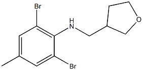 2,6-dibromo-4-methyl-N-(oxolan-3-ylmethyl)aniline Struktur