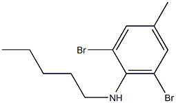 2,6-dibromo-4-methyl-N-pentylaniline Struktur