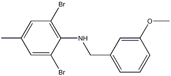 2,6-dibromo-N-[(3-methoxyphenyl)methyl]-4-methylaniline Struktur