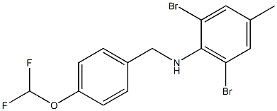 2,6-dibromo-N-{[4-(difluoromethoxy)phenyl]methyl}-4-methylaniline Struktur