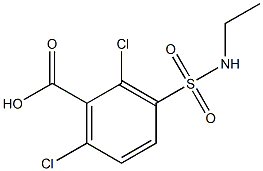 2,6-dichloro-3-(ethylsulfamoyl)benzoic acid Struktur