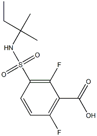 2,6-difluoro-3-[(2-methylbutan-2-yl)sulfamoyl]benzoic acid Struktur