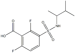 2,6-difluoro-3-[(3-methylbutan-2-yl)sulfamoyl]benzoic acid Struktur