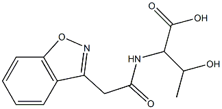 2-[(1,2-benzisoxazol-3-ylacetyl)amino]-3-hydroxybutanoic acid Struktur