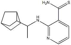 2-[(1-{bicyclo[2.2.1]heptan-2-yl}ethyl)amino]pyridine-3-carbothioamide Struktur