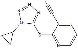 2-[(1-cyclopropyl-1H-1,2,3,4-tetrazol-5-yl)sulfanyl]pyridine-3-carbonitrile Struktur