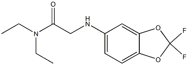 2-[(2,2-difluoro-2H-1,3-benzodioxol-5-yl)amino]-N,N-diethylacetamide Struktur