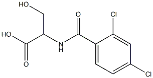 2-[(2,4-dichlorobenzoyl)amino]-3-hydroxypropanoic acid Struktur