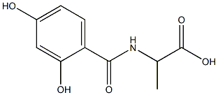 2-[(2,4-dihydroxybenzoyl)amino]propanoic acid Struktur