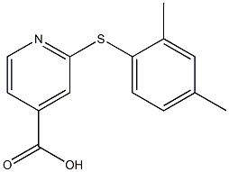 2-[(2,4-dimethylphenyl)sulfanyl]pyridine-4-carboxylic acid Struktur