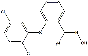 2-[(2,5-dichlorophenyl)sulfanyl]-N'-hydroxybenzene-1-carboximidamide Struktur