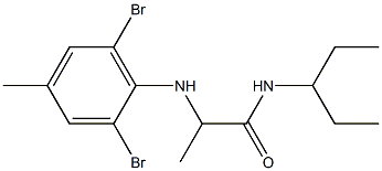 2-[(2,6-dibromo-4-methylphenyl)amino]-N-(pentan-3-yl)propanamide Struktur