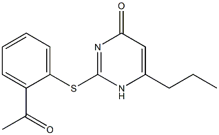 2-[(2-acetylphenyl)sulfanyl]-6-propyl-1,4-dihydropyrimidin-4-one Struktur